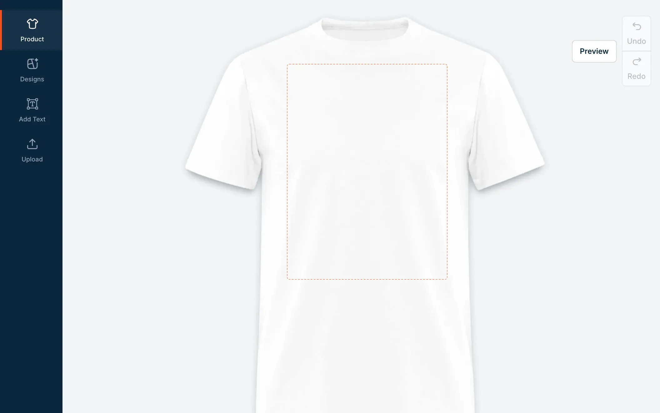 PS Design Studio product editor — custom T-shirt design canvas for Power Stadiums
